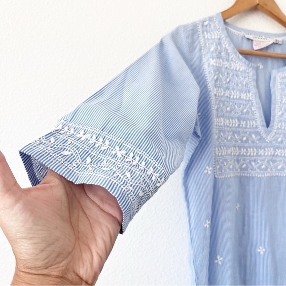 Gretchen Scott Designs The Brooks Tunic in Blue and White - Picture 4 of 9